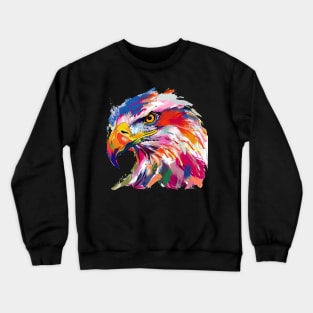 Eagle Colorful Pop Art Design for Animal Lover Crewneck Sweatshirt